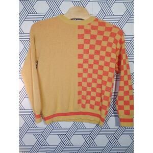 80s Inspired Checkerboard Knit Sweater • Retro Bold Graphic Stranger Things
